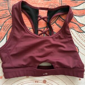 Burgundy sports bra